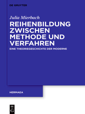 cover image of Reihenbildung zwischen Methode und Verfahren